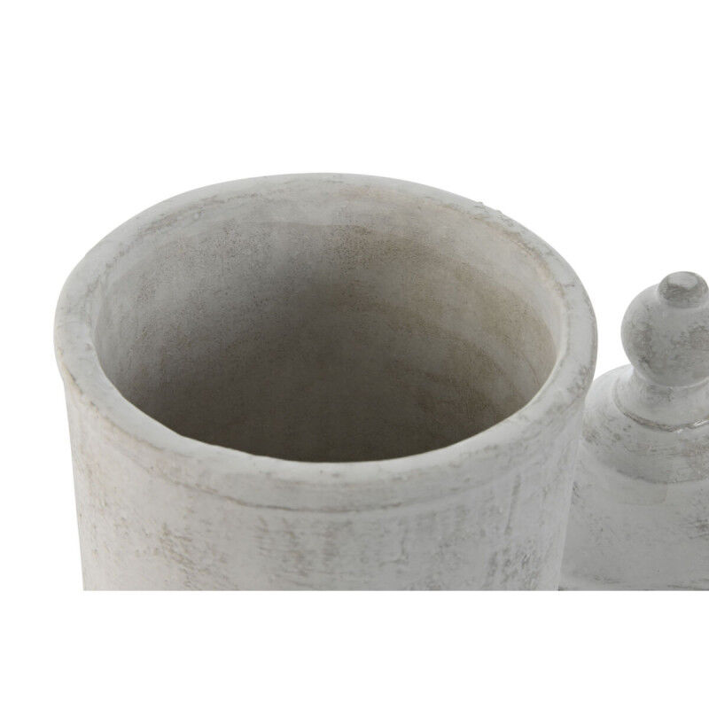 Vase Home ESPRIT Gris Ciment Oriental 15 x 15 x 25 cm