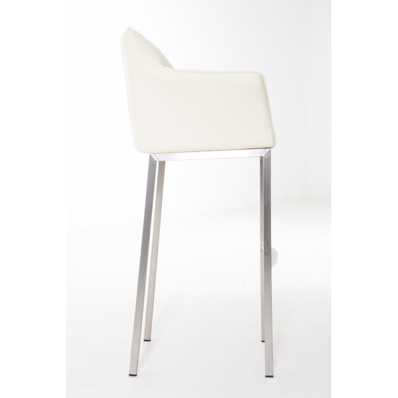 Tabouret de bar Damaso E avec structure à 4 pieds crème