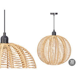 Suspension 24B521 Noir Naturel Métal Papier 40 W 28 x 26 x 28 cm (4 Unités)