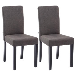 Ensemble de 2 chaises de salle à manger Ina, tissu noir/gris foncé