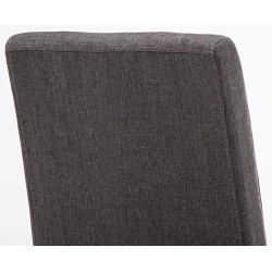 Lot de 2 chaises de salle à manger Ina tissu noir gris foncé