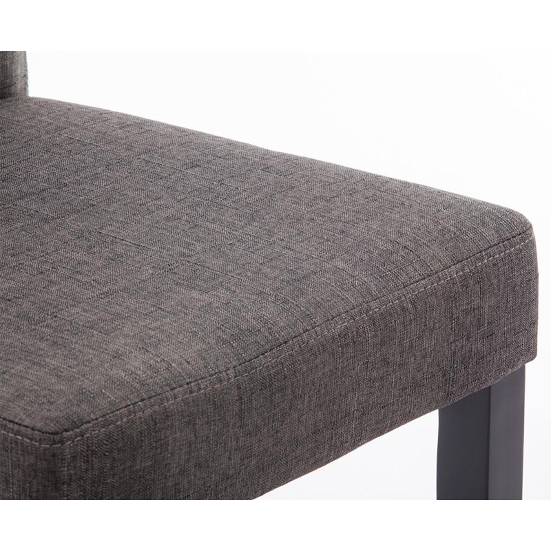 Lot de 2 chaises de salle à manger Ina tissu noir gris foncé