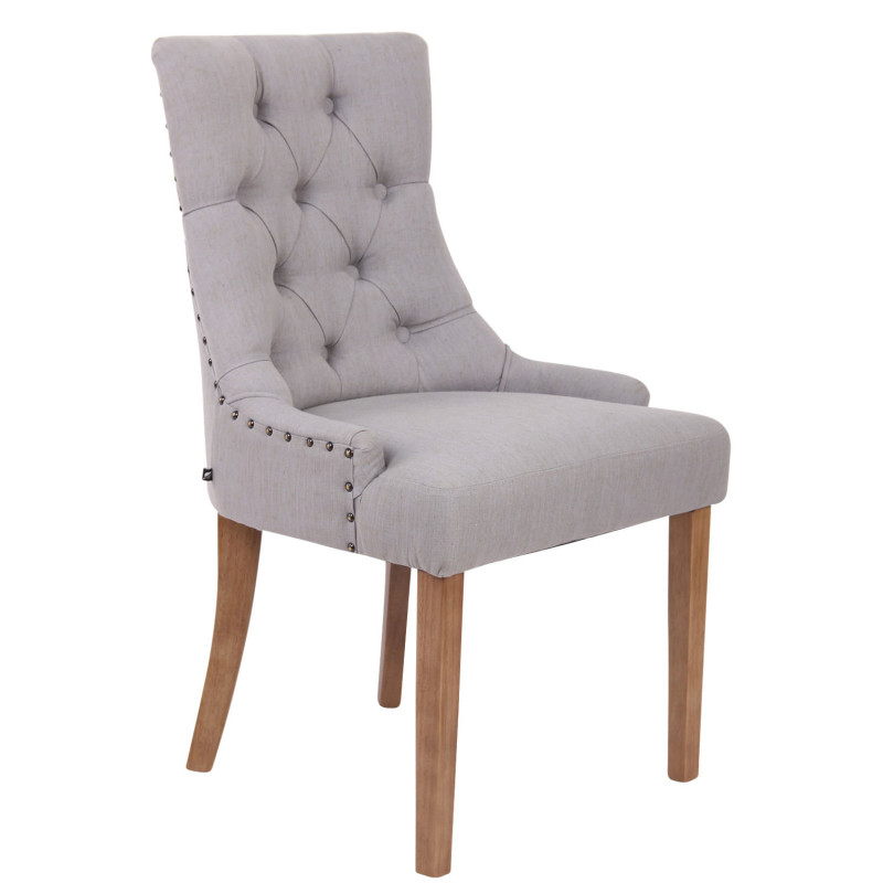 Chaise de salle à manger Aberdeen, tissu gris clair antique