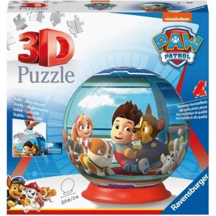 Puzzle 3D Ball Pat'Patrouille - Ravensburger - 72 pieces numérotées - Diametre 13 cm