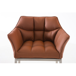 Tabouret de bar Damaso E avec structure à 4 pieds marron clair