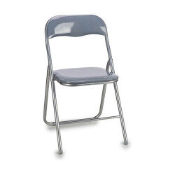Chaise Pliante Gris PVC Métal
