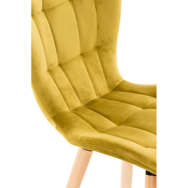 Chaise Elda en velours jaune