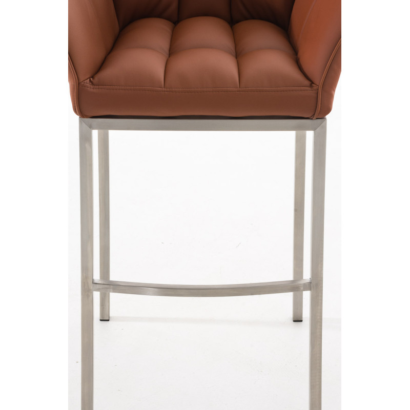 Tabouret de bar Damaso E avec structure à 4 pieds marron clair