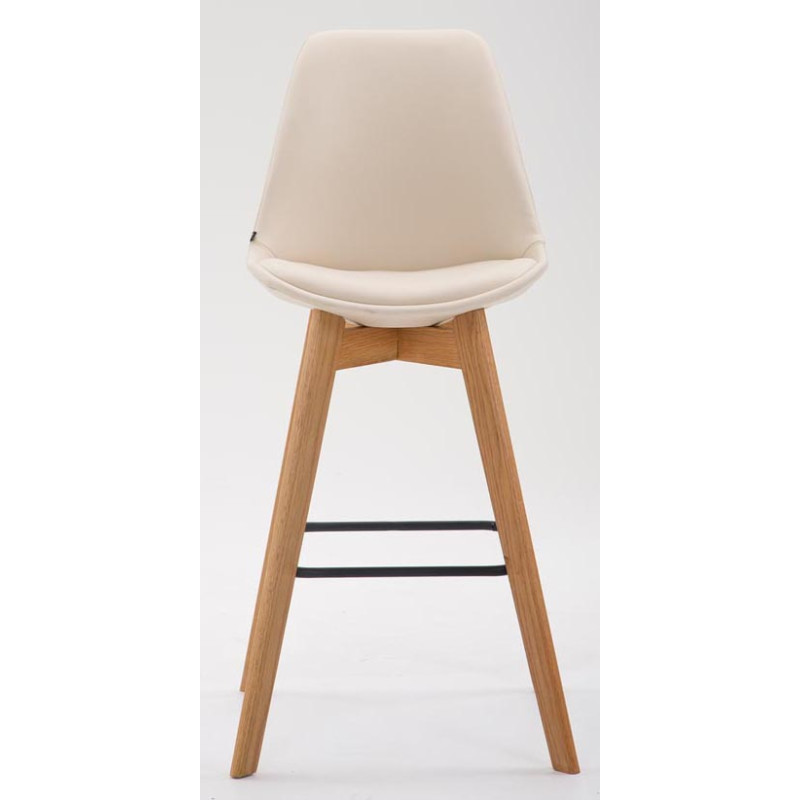 Lot de 2 tabourets de bar Metz similicuir natura crème