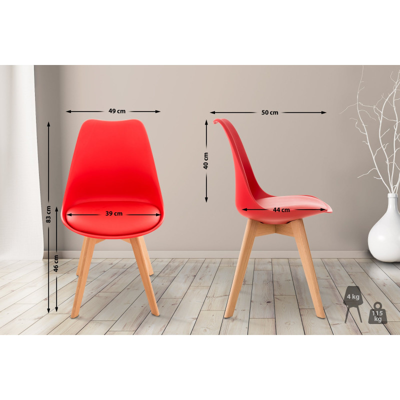 Chaise Linares rouge
