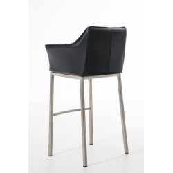 Tabouret de bar Damaso E avec structure à 4 pieds noir