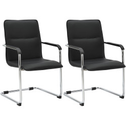 Ensemble de 2 chaises visiteurs Seattle, noires