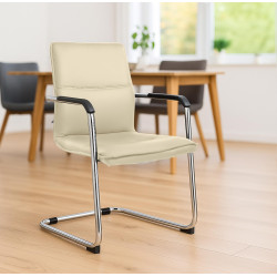 Lot de 2 chaises visiteurs Seattle crème