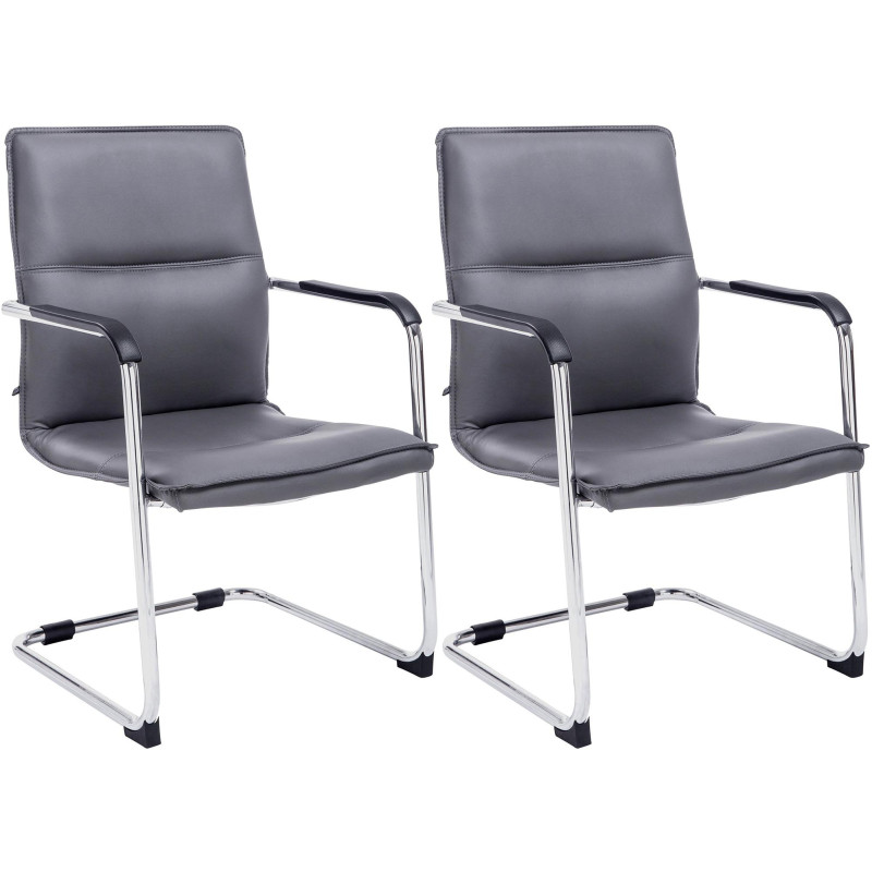 Lot de 2 chaises visiteurs Seattle gris