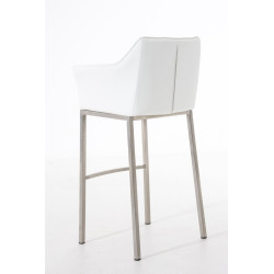 Tabouret de bar Damaso E avec structure à 4 pieds blanc