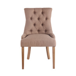 Ensemble de 2 chaises de salle à manger Aberdeen, tissu taupe clair antique