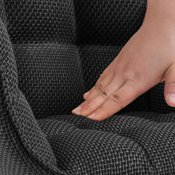 Chaise Tirana tissu noir gris titane