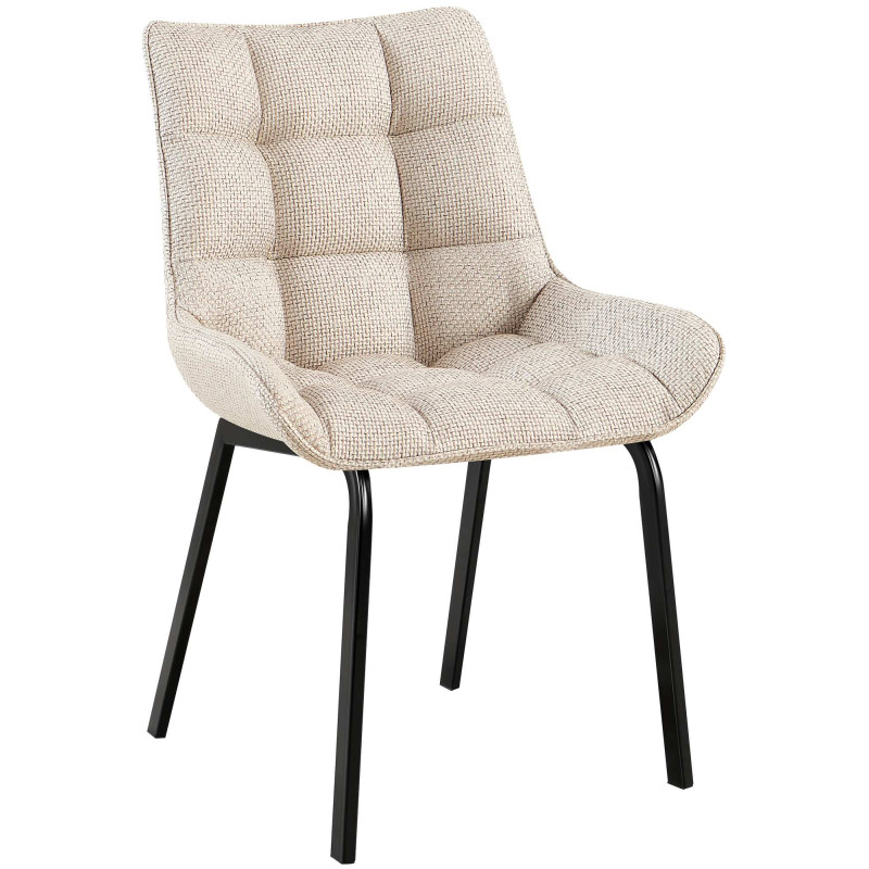 Chaise Saranda en tissu noir ivoire