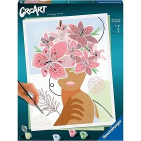 CreArt Flowers on my mind 24x30 cm - Peinture par numéros – Des 12 ans – Ravensburger - 20275