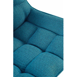 Chaise Saranda tissu noir turquoise