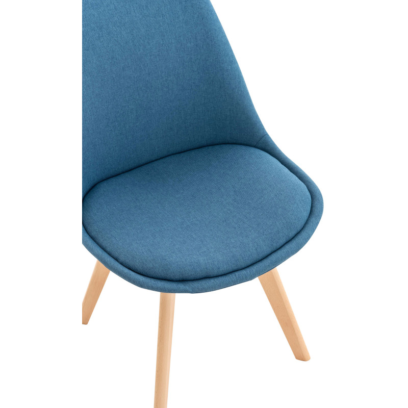 Chaise Linares en tissu bleu