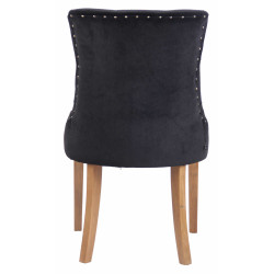 Chaise de salle à manger Aberdeen en velours noir clair antique