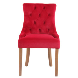 Chaise de salle à manger Aberdeen en velours rouge clair antique