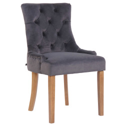 Chaise de salle à manger Aberdeen en velours antique gris clair foncé