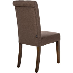 Chaise de salle à manger Lisburn, tissu marron