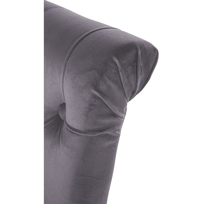 Chaise de salle à manger Lisburn en velours gris foncé