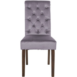 Chaise de salle à manger Lisburn en velours gris foncé