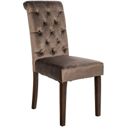 Chaise de salle à manger Lisburn, velours, marron