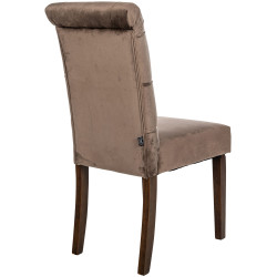 Chaise de salle à manger Lisburn, velours, marron