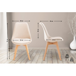 Chaise Linares en velours beige