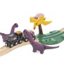 BRIO Circuit Aventure Dinosaure 21 pieces - Action de Jeu sans Pile - Dinosaures Inclus - Circuit de Train en Bois - Brio World