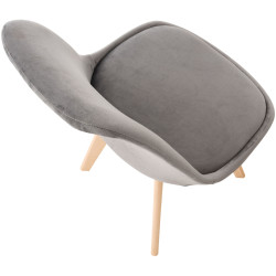 Fauteuil Linares, velours gris