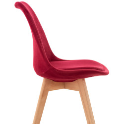 Chaise Linares en velours rouge