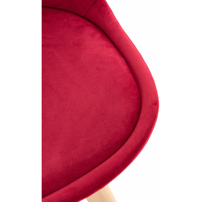 Fauteuil Linares, velours, rouge