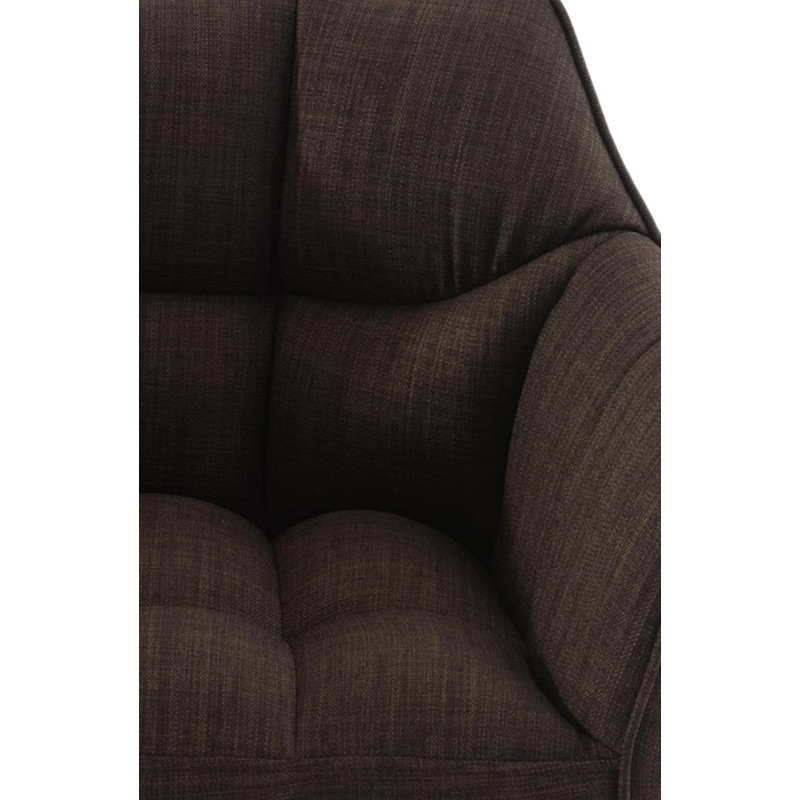 Tabouret de bar en tissu Damaso B avec structure à 4 pieds brun