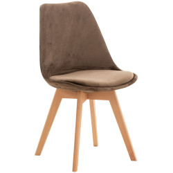Fauteuil Linares, velours marron foncé