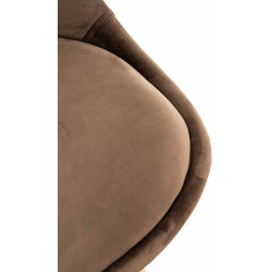 Fauteuil Linares, velours marron foncé