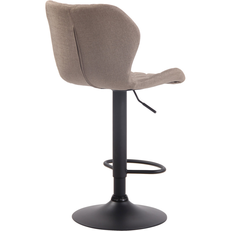 Lot de 2 tabourets de bar en tissu liège noir taupe