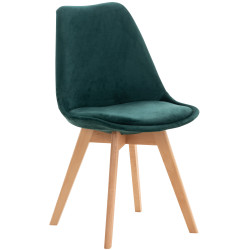 Fauteuil Linares, velours, vert