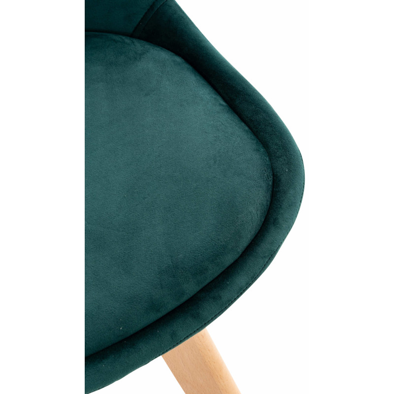 Fauteuil Linares, velours, vert