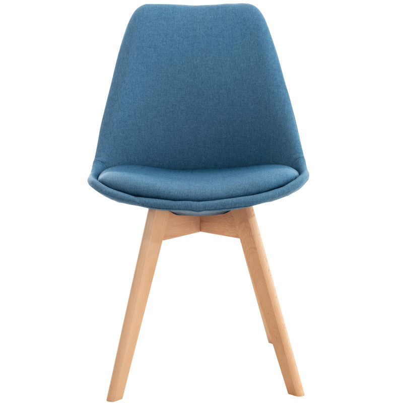 Ensemble de 4 chaises Linares en tissu bleu