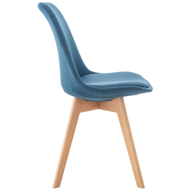 Ensemble de 4 chaises Linares en tissu bleu