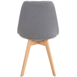 Ensemble de 4 chaises Linares en tissu gris clair