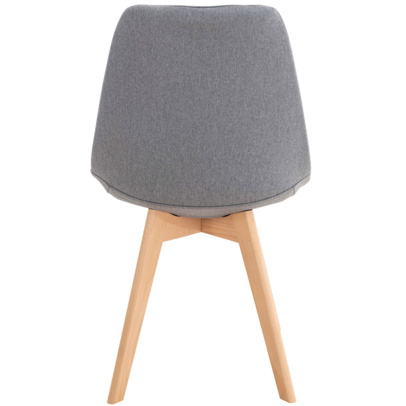 Lot de 4 chaises Linares en tissu gris clair