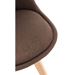 Lot de 4 chaises Linares en tissu marron