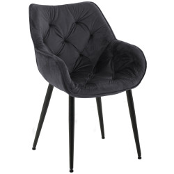 Chaise Tanna en velours noir
